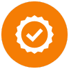 icon of badge and checkmark