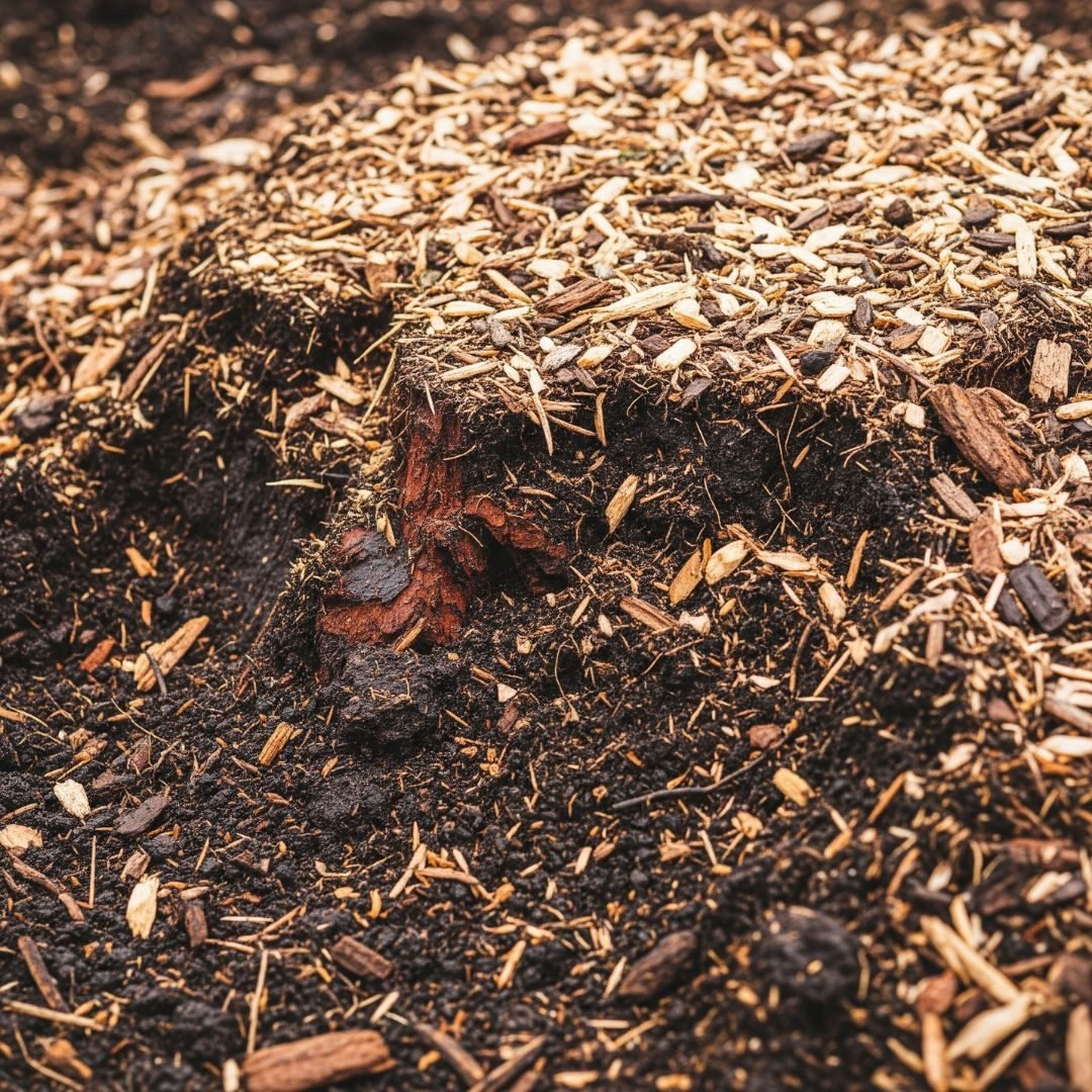 Pile of fresh wood chips — Tree removal Oak Park, IL