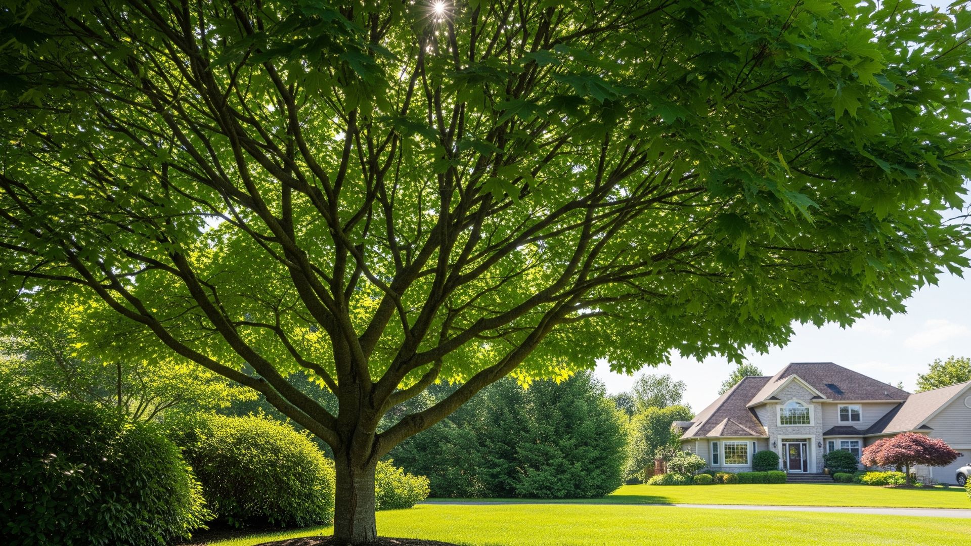 Tree in the backyard of a home
