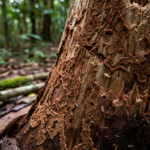decaying stump with termites