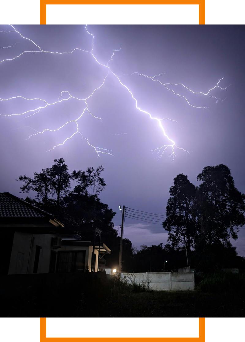 lightning above trees