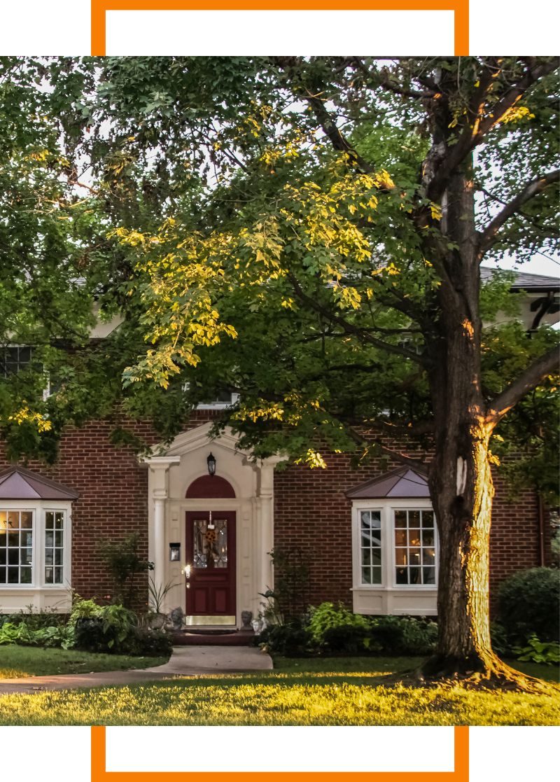 a home surrounded by trees
